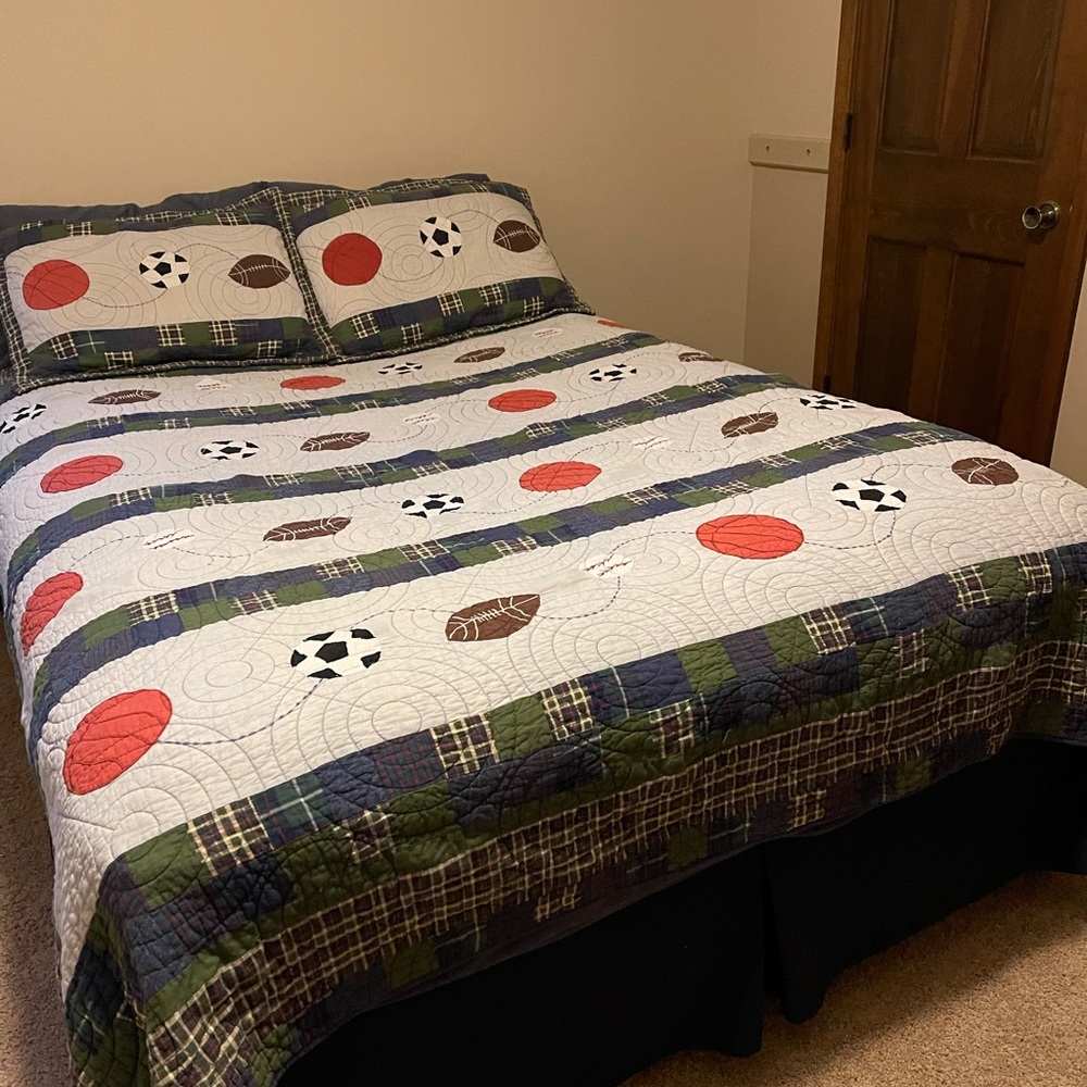 Two Pottery Barn Coverlets and matching Shams